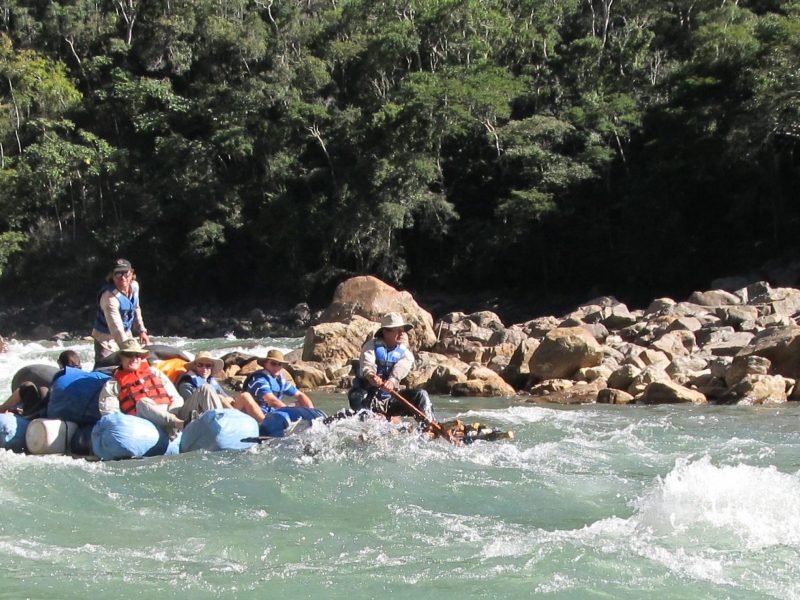 Rafting the Rio Tuichi  in the  Madidi National park